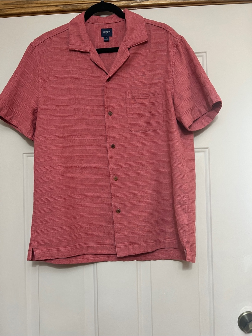 J.Crew short sleeved textured camp shirt.